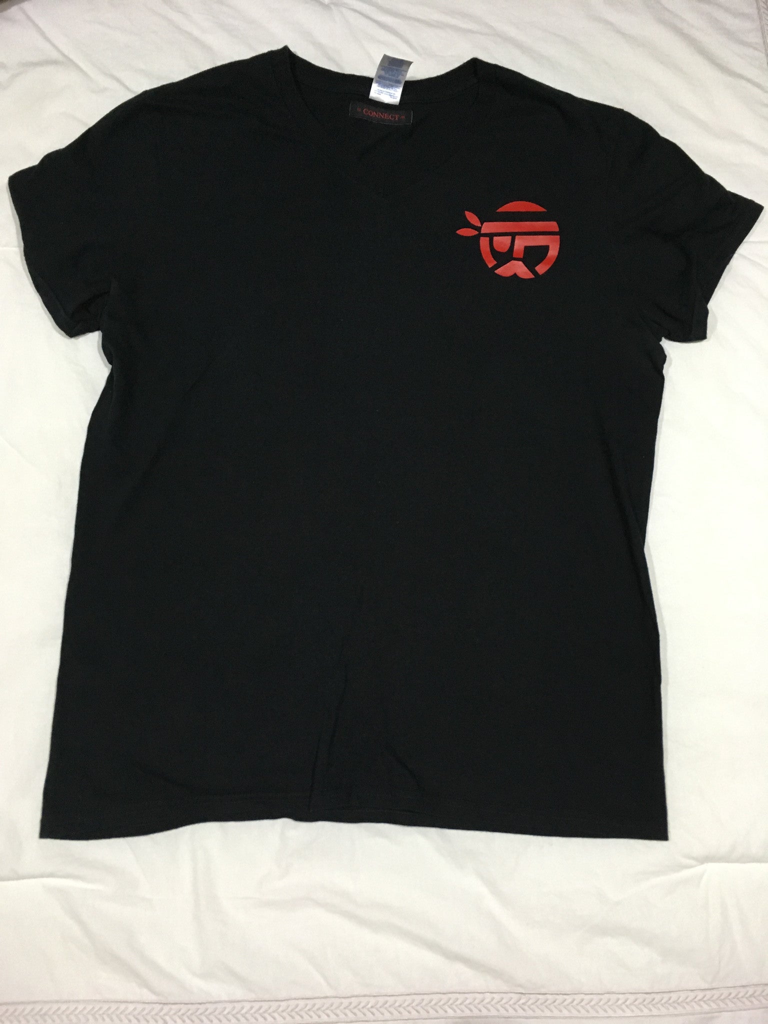 Connect V Neck T Shirt Black Red Connect Clothing Line